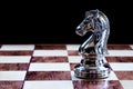 Chess game. A knight waiting for the right time to move. Business strategy and competitive concept