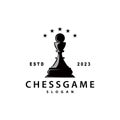 Chess Game Logo Simple Chess Piece Design Minimalist Silhouette Illustration Royalty Free Stock Photo