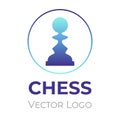 Chess game logo vector design template. Chess tournament, club, championship minimalistic symbol.