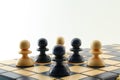 Close-up of pawns, game of checkers Royalty Free Stock Photo