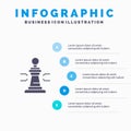Chess, Game, Player, King, Poker Solid Icon Infographics 5 Steps Presentation Background Royalty Free Stock Photo