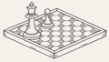 Chess Game in Progress, Strategic Mind Game Vector Graphic, vector design Generative AI Royalty Free Stock Photo