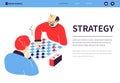 Chess game strategy - colorful flat design style banner Royalty Free Stock Photo