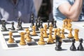 Chess game in a street open competition. Royalty Free Stock Photo