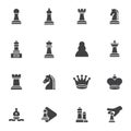 Chess game vector icons set Royalty Free Stock Photo