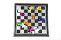 Chess glass is placed on the board