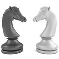 3d render isolated on white background chess horses