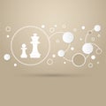 Chess Icon on a brown background with elegant style and modern design infographic. Royalty Free Stock Photo