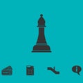 Chess icon flat Royalty Free Stock Photo