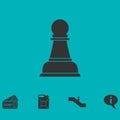 Chess icon flat Royalty Free Stock Photo