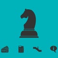 Chess icon flat Royalty Free Stock Photo