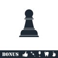 Chess icon flat Royalty Free Stock Photo