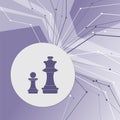 Chess Icon on purple abstract modern background. The lines in all directions. With room for your advertising.