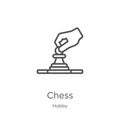 chess icon vector from hobby collection. Thin line chess outline icon vector illustration. Outline, thin line chess icon for