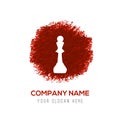 Chess icons - Red WaterColor Circle Splash