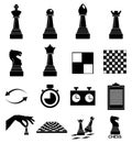 Chess icons set Royalty Free Stock Photo