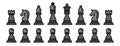 Chess icons set, outline style Royalty Free Stock Photo