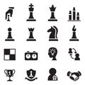 Chess icons set Vector illustration. Royalty Free Stock Photo