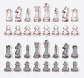 Chess icons. Vector Illustration