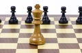 Chess king against pawns Royalty Free Stock Photo