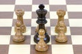 Chess king against pawns Royalty Free Stock Photo