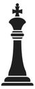Chess king icon. Black game figure. Ruler symbol