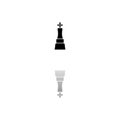 Chess king icon flat Royalty Free Stock Photo