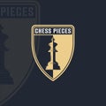 chess and king piece logo vintage vector illustration template icon graphic design Royalty Free Stock Photo