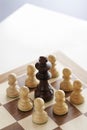 Chess King Surrounded By White Pawns