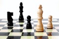 Chess, king under attack Royalty Free Stock Photo