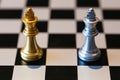 Chess kings against each other Royalty Free Stock Photo