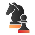 Chess knight flat icon. Chess horse color icons in trendy flat style. Equine gradient style design, designed for web and Royalty Free Stock Photo