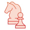 Chess knight flat icon. Chess horse red icons in trendy flat style. Equine gradient style design, designed for web and Royalty Free Stock Photo