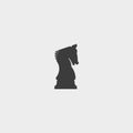 Chess knight icon in a flat design in black color. Vector illustration eps10