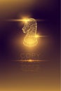 Chess Knight isometric wireframe polygon futuristic bokeh light frame structure and lens flare, Business strategy concept design i