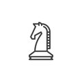 Chess knight line icon Royalty Free Stock Photo