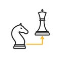 Chess knight move color icon