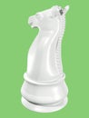 Chess knight white back view left