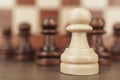 Chess leadership concept on the chessboard background