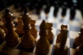 Chess is logic Board game with special pieces on a 64-cell Board for two opponents, combining elements of art in terms of chess Royalty Free Stock Photo