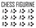 Chess Logo Concept Collection with Checkerboard. Chess Vector Illustration. Black Chess Icons Set Royalty Free Stock Photo