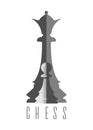 Chess logo concept design. Black and white icon Royalty Free Stock Photo