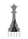 Chess logo concept design. Black and white icon Royalty Free Stock Photo
