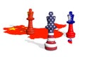 Chess made from China, USA and Taiwan flag Royalty Free Stock Photo