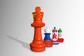 Chess made from flags of China, Russia, Iran and North Korea Royalty Free Stock Photo