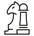 Chess, Management line isolated vector icon can be easily modified and edit