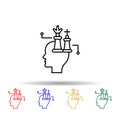 Chess, marketing, brain multi color style icon. Simple thin line, outline vector of creative thinking icons for ui and ux, website