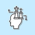 Chess, marketing, brain sticker icon. Simple thin line, outline vector of Creative thinking icons for ui and ux, website or mobile