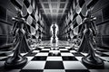 chess match unfolding in a strange and mysterious world