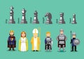 Chess Medieval Character Cartoons Vector